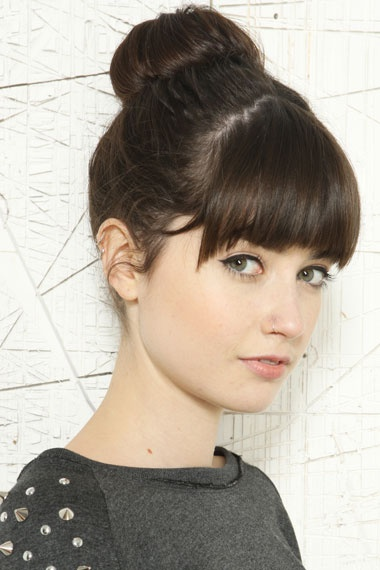 hair-up-with-fringe-70 Hair up with fringe